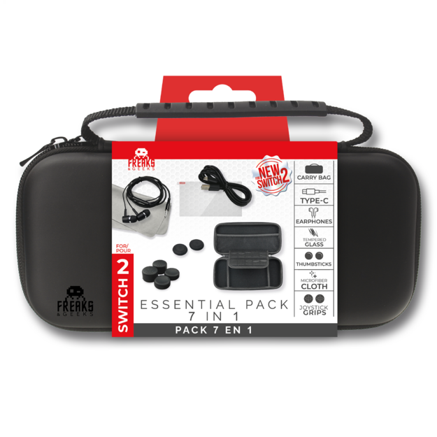 Freaks And Geeks - Switch 2 Accessories : 7in1 carry bag kit