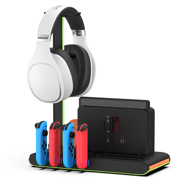 iMP Tech - DLX2 LED Multi-Function Charge Stand for Switch 2, Switch and OLED - Black