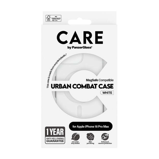 CARE by Panzerglass -  iPhone 16 Pro Max Case Urban Combat White MagSafe