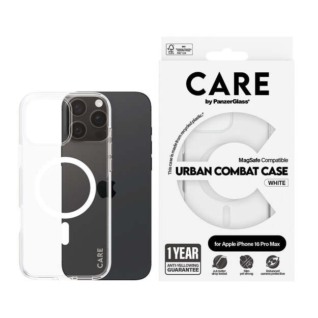 CARE by Panzerglass -  iPhone 16 Pro Max Case Urban Combat White MagSafe