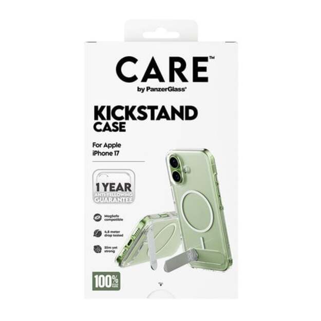 PanzerGlass - CARE Feature Case Transparent w. Kickstand & MagSafe - iPhone 17