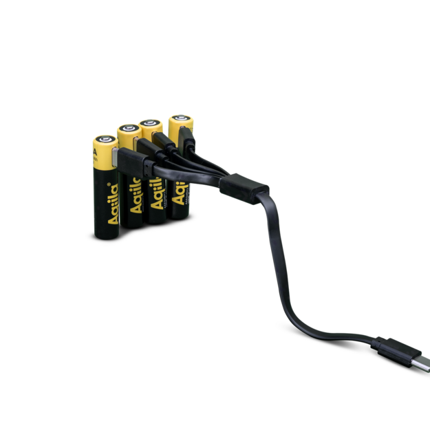Aqiila - USB-C Rechargeable Battery - Size AAA - 600 mAh - 4 pack