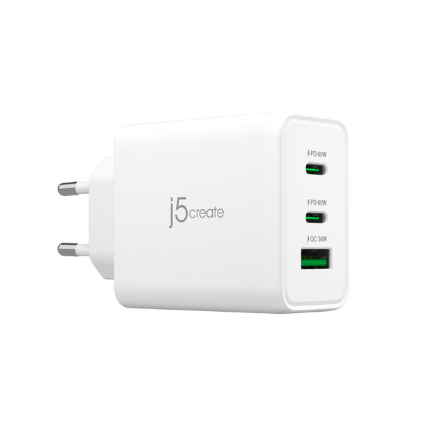 J5create - 65W GaN USB-C 3-Port Charger - EU