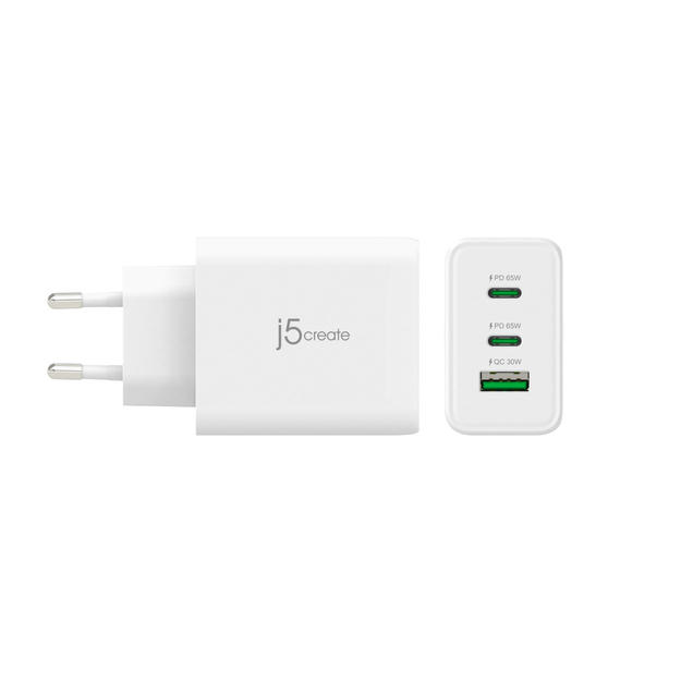 J5create - 65W GaN USB-C 3-Port Charger - EU