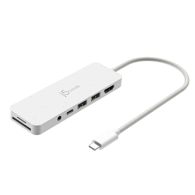 J5create - Eco-Friendly USB-C Multi-Port Hub With Power Delivery - White