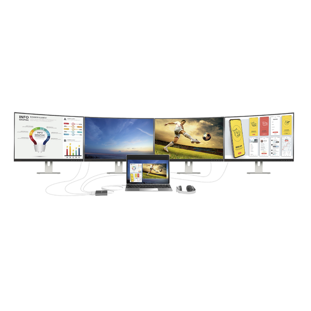 J5create - USB-C To 4 Port HDMI Multi Monitor Adapter