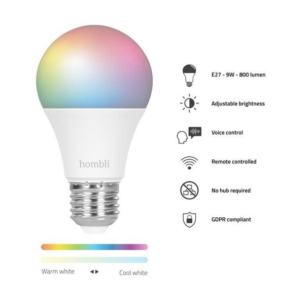 Hombli -  E27 Smart Bulb -  Color And Tunable White - Promo Pack