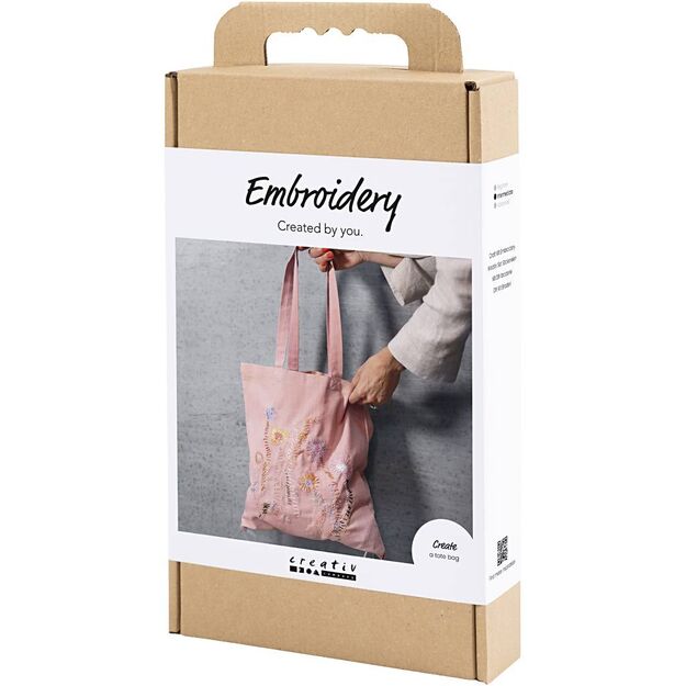 Craft Kit Embroidery - Tote bag - soft rose (977861)