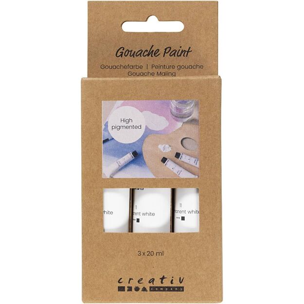 Gouache Paint - white - 3x20 ml (35640)