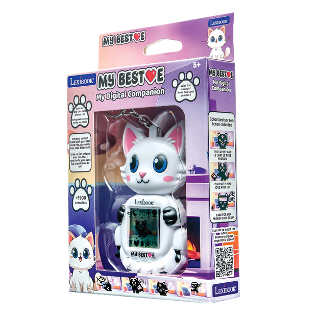 Lexibook - My Best-E® 2 Cats console with LCD screen and keychain attachment (JLMBCAT)