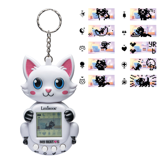 Lexibook - My Best-E® 2 Cats console with LCD screen and keychain attachment (JLMBCAT)
