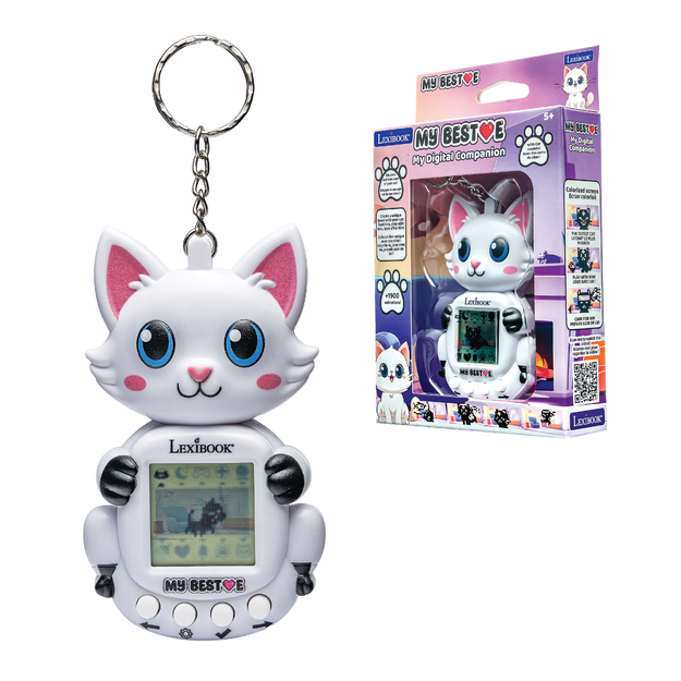 Lexibook - My Best-E® 2 Cats console with LCD screen and keychain attachment (JLMBCAT)