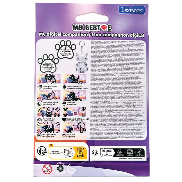 Lexibook - My Best-E® 2 Cats console with LCD screen and keychain attachment (JLMBCAT)