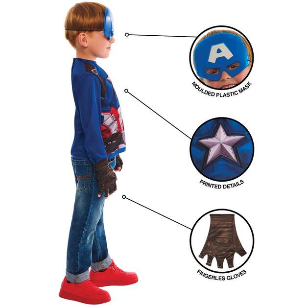 Rubies - Captain America Dress Up Set (104 -116 cm)