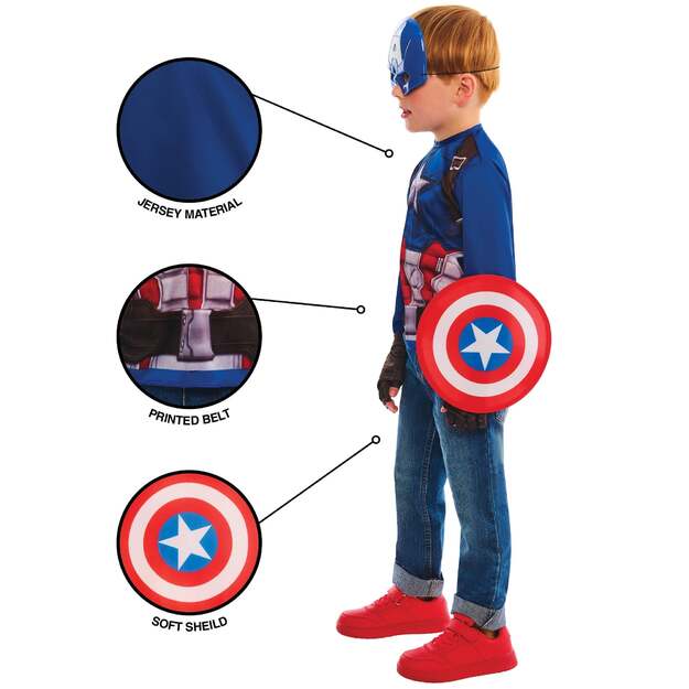 Rubies - Captain America Dress Up Set (104 -116 cm)