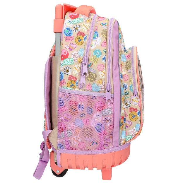 TOPModel - School Backpack Trolley GIRL POWER - Beige, Lilac, Coral - 34x24x50 cm (413286)