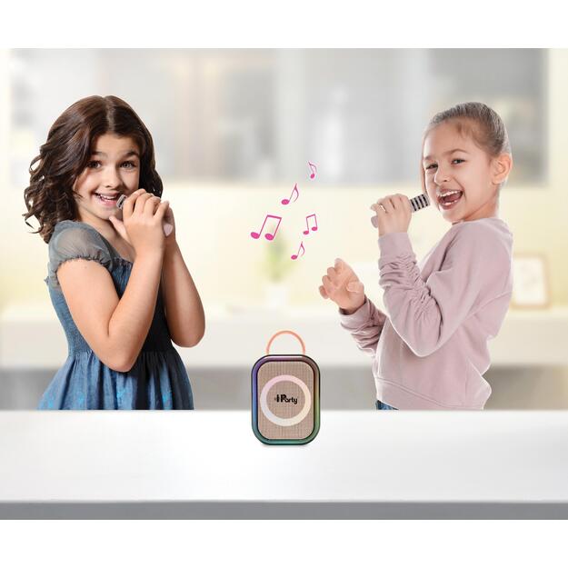 Lexibook - Pink Bluetooth karaoke with 2 wireless microphones ()