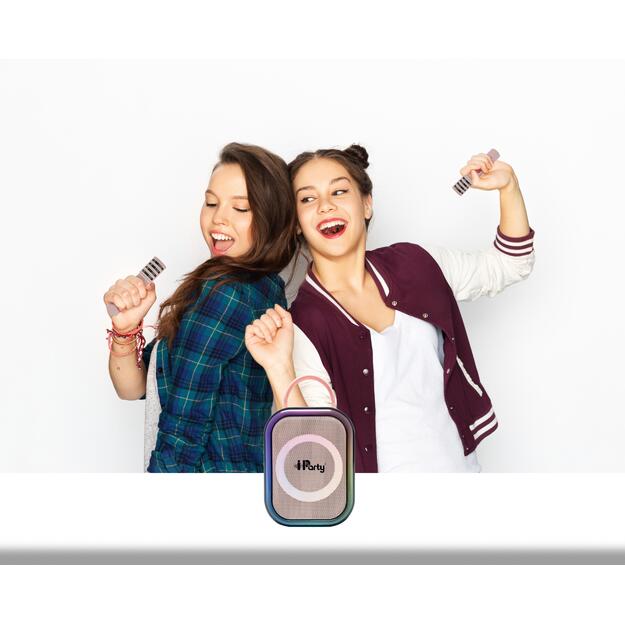 Lexibook - Pink Bluetooth karaoke with 2 wireless microphones ()
