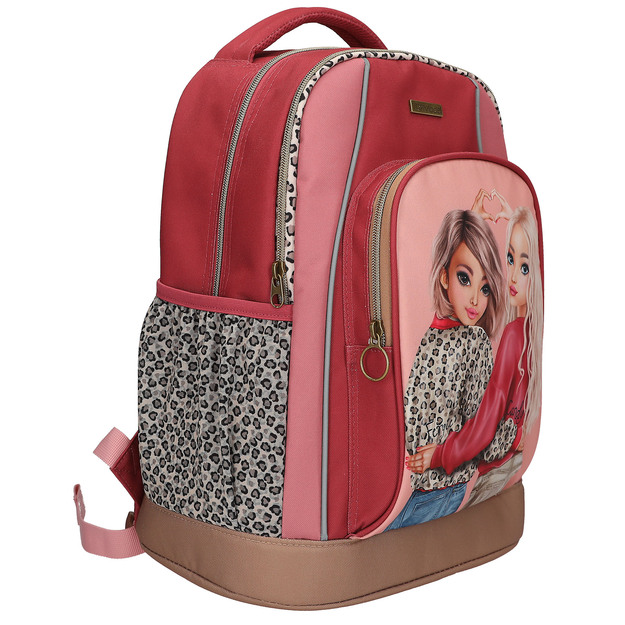 TOPModel - School Backpack LEOHEART - Pink, Berry Red, Brown