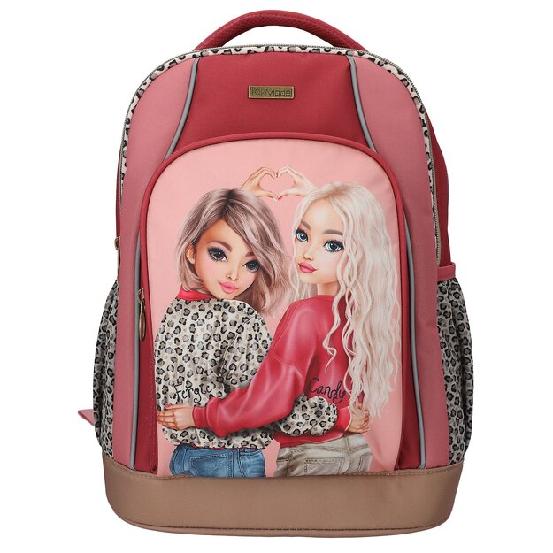 TOPModel - School Backpack LEOHEART - Pink, Berry Red, Brown