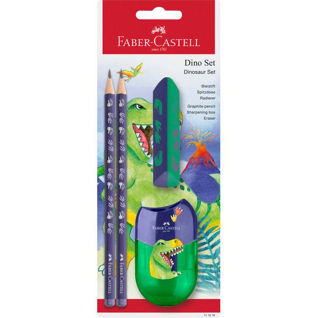 Faber-Castell - Pencil Set Dinosaur GP + Accessories (111519)