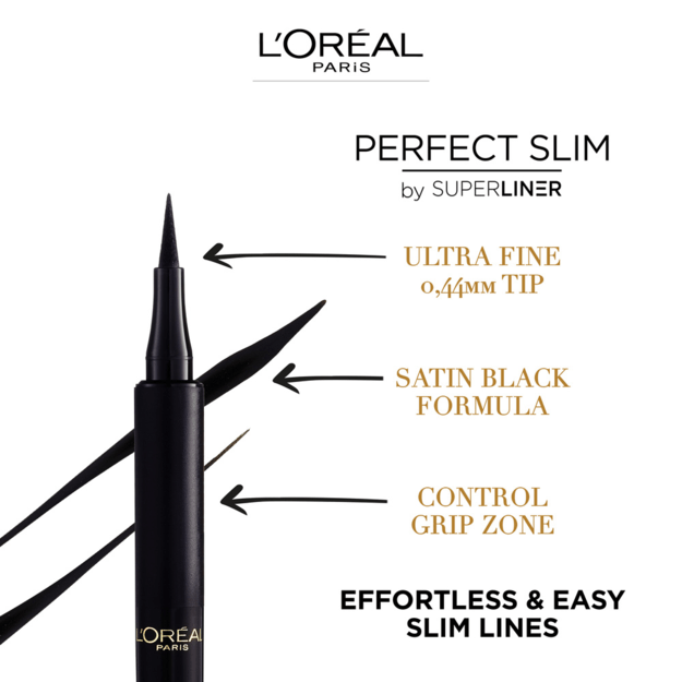 L'Oréal - Paris Perfect Slim Eyeliner - Intense Black - 0.4mm
