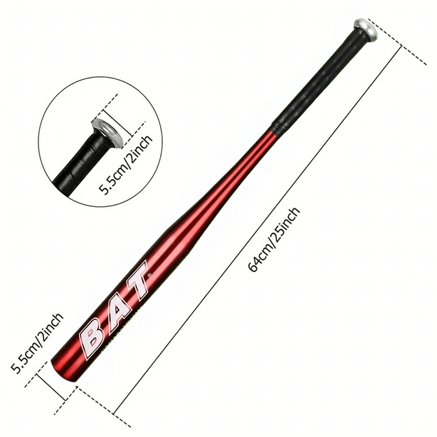 Kij Baseballowy Bejsbolowy Bat Aluminiowy 25  64cm Treningowy Czerwony 4