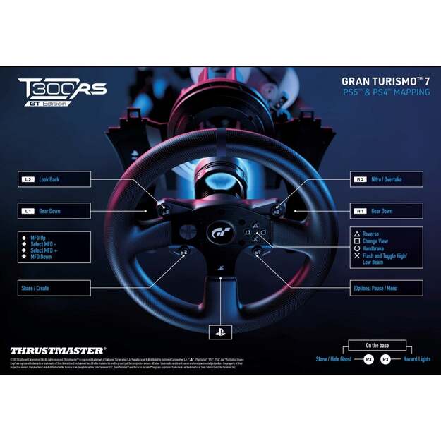 Thrustmaster - T300RS Racing Wheel - GT Edition (Grand Turismo) - Works with PS5 Games 7