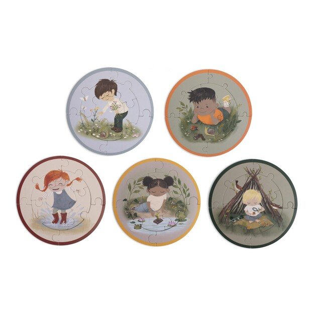Filibabba - Set of 5 round puzzles - Small adventurers - (FI-03321) 5