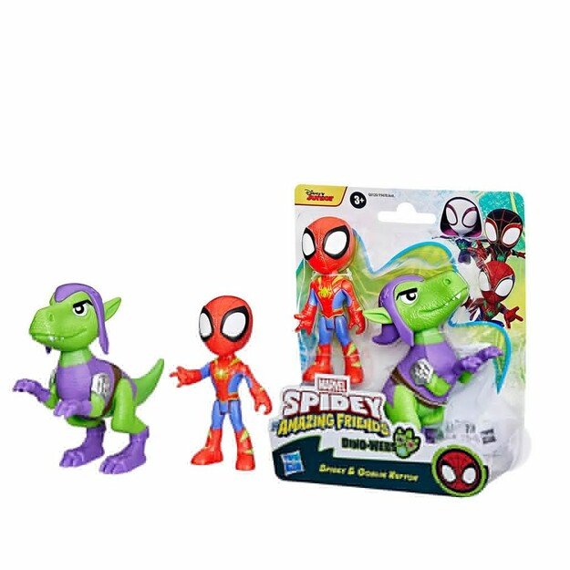 Spidey and His Amazing Friends - Hero Dino Webs - Spidey & Goblin Raptor Action