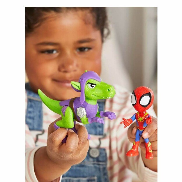 Spidey and His Amazing Friends - Hero Dino Webs - Spidey & Goblin Raptor Action