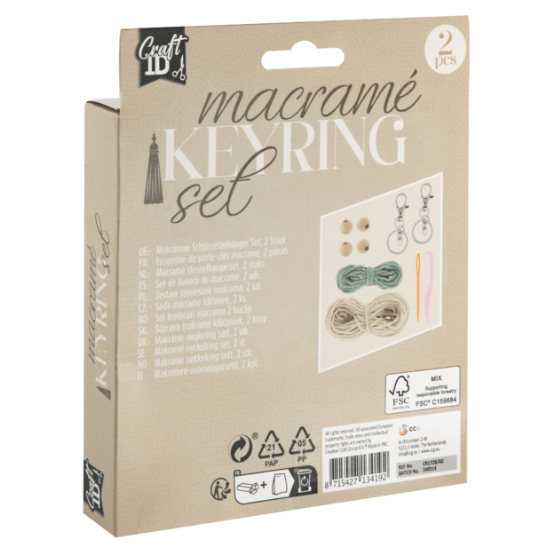 Craft ID - Macrame keyrings 2pcs (CR1728/GE) 2