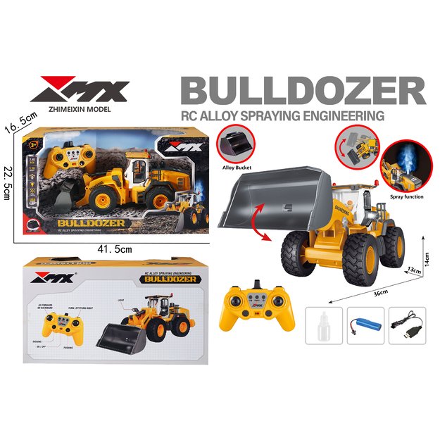 MX R/C Constructions - Bulldozer R/C 1:18 2,4GHz, 3,7V Li-Ion, 9 channels (471469) 1