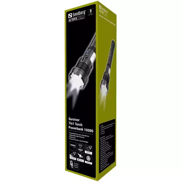 Sandberg - Survivor 7in1 Torch Powerbank 10000