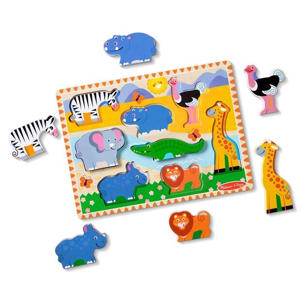 Melissa & Doug - Safari Chunky Puzzle - 8 Pieces (50202) 1