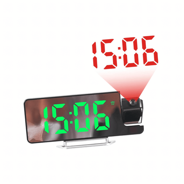 Skaitmeninis elektroninis LED žadintuvas su lazeriniu temperatūros projektoriumi