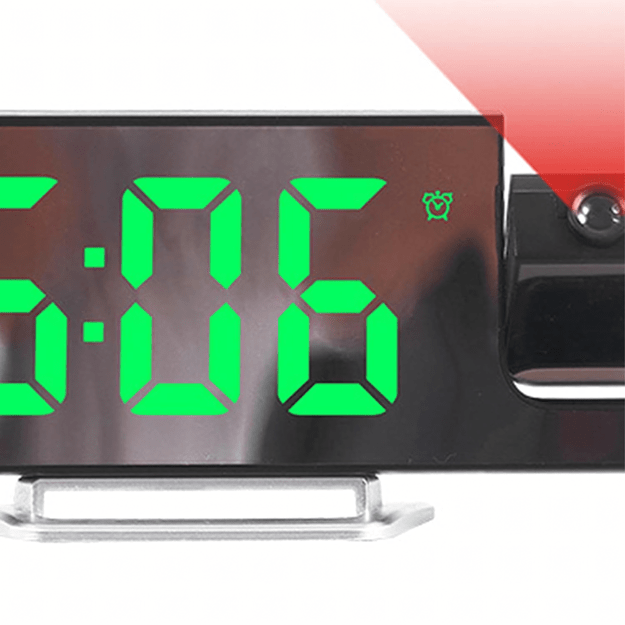 Zegar Elektroniczny Led Budzik Cyfrowy z Projektorem Laserowym Temperatura  3