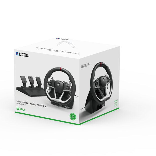 HORI - Force Feedback Racing Wheel DLX+ 7-Speed Racing Shifter Bundle For Xbox Series X - S, Xbox One and PC (Windows 11/10)
