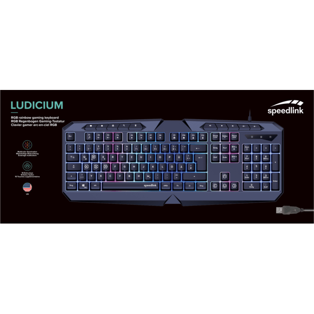 Speedlink - LUDICIUM RGB Rainbow Gaming Keyboard, black - US Layout