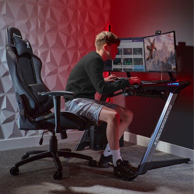 XROCKER AGILITY SPORT ESPORT PC OFFICE GAMING CHAIR - CARBON BLACK