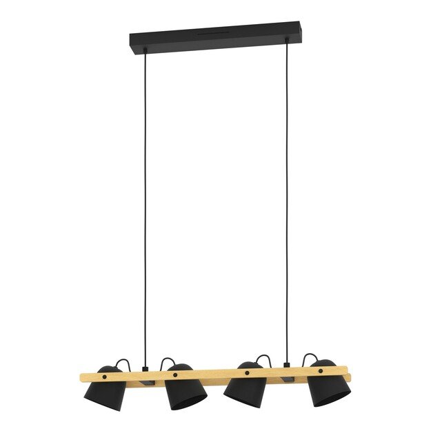 EGLO - Hornwood-Z long table pendant natural and black L78 - RGB + TW - Zigbee, Bluetooth