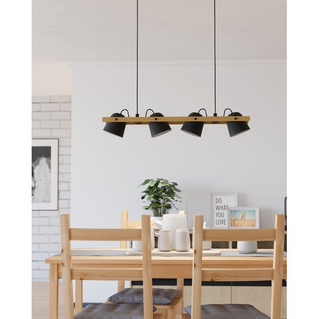 EGLO - Hornwood-Z long table pendant natural and black L78 - RGB + TW - Zigbee, Bluetooth 1