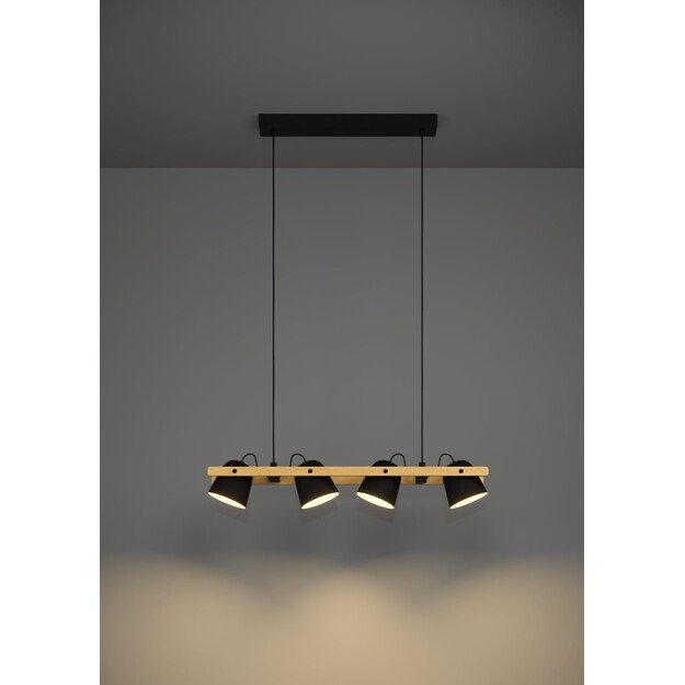 EGLO - Hornwood-Z long table pendant natural and black L78 - RGB + TW - Zigbee, Bluetooth 4