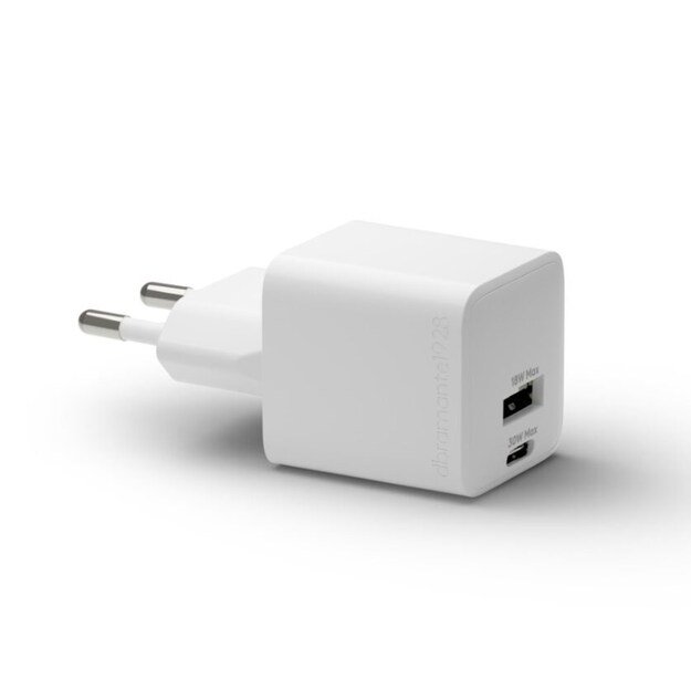 dbramante1928 - Re-charge - Wall Charger GaN - USB-C+USB-A 30W+18W EU - White