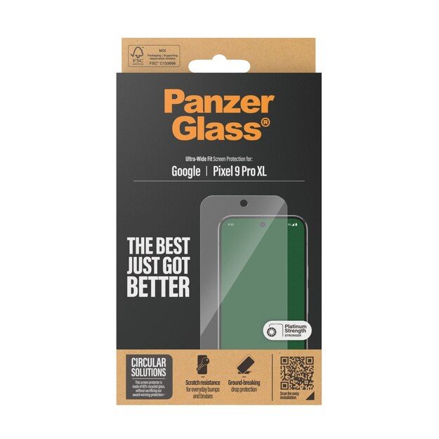 PanzerGlass - Screen Protector Google Pixel 9 Pro XL - Ultra-Wide Fit