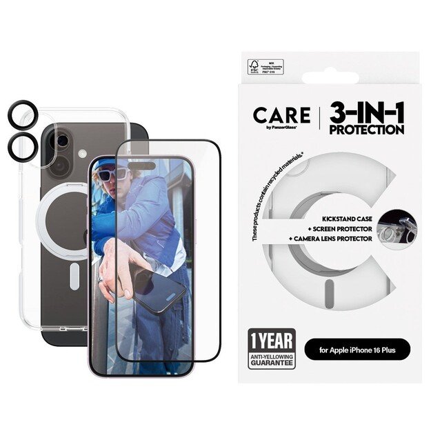 CARE by PanzerGlass - Feature 3-in-1 Ceramic Bundle - iPhone 16 Plus