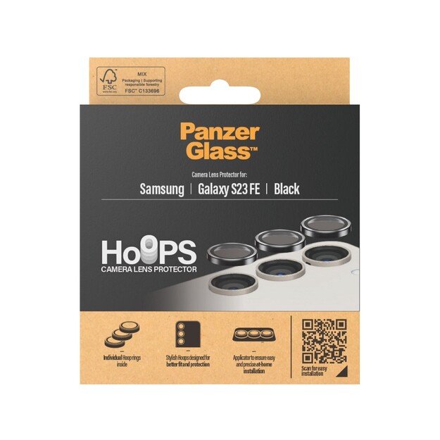 PanzerGlass Hoops - Camera Lens Protector - Samsung Galaxy S23 FE - Black