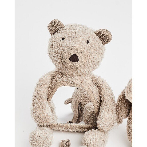 Smallstuff - Activity bear w. mirror, wool bouclé, nature - (40048-06)