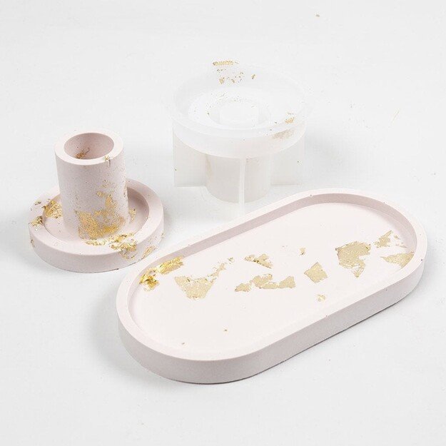 Starter Craft Kit - Resin Casting - 3 Candle Holders & 2 Trays (977539)