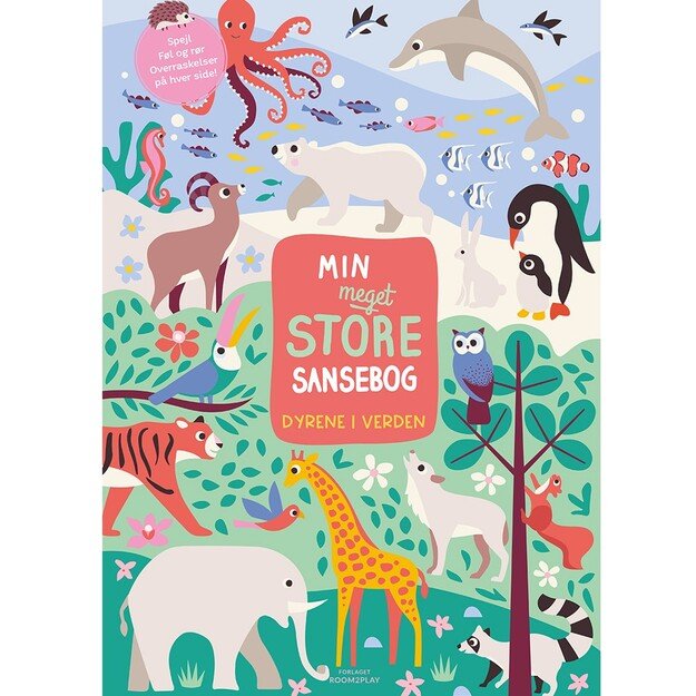 Room2Play - Giant Book of Senses - Animals of the World (Danish) - (R2P1536)